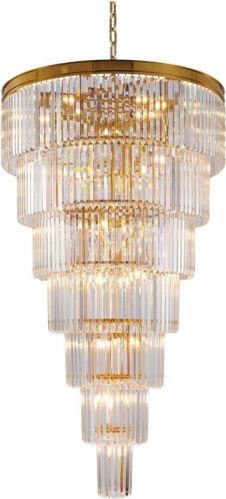 Polished Crystal Glass Chandelier, For Home, Hotel, Restaurant, Feature : Attractive Designs, Fine Finishing