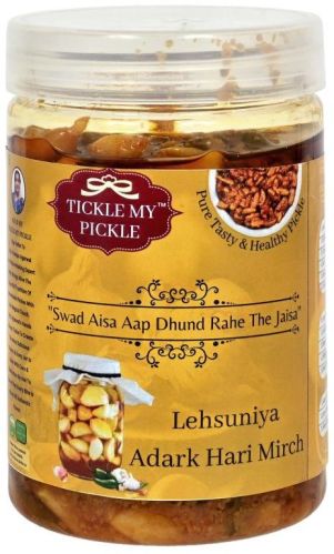 Lehsuniya Adrak Hari Mirch Pickle, Shelf Life : 1year