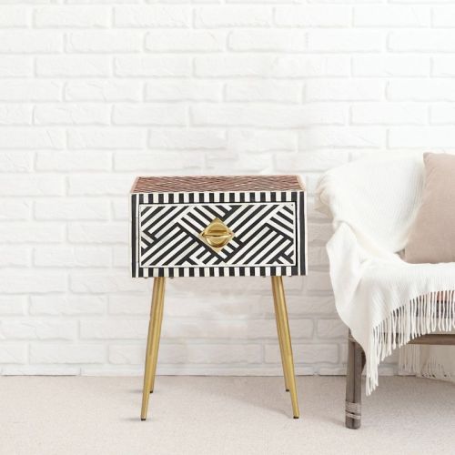 Rectangular Polished Wood Bedside Table, For Home, Feature : Fine Finished, Stylish Look