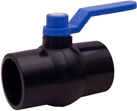 PP Solid Ball Valve With MS Handle