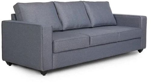 Rectangular Wood Foam Polyster Three Seater Sofa, For Living Room, Primary Color : Blue