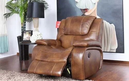 PU Leather Plain Brown Recliner Chair, For Home, Hotels, Feature : Attractive Designs, Comfortable