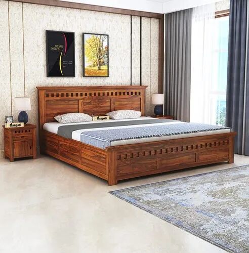 40-50 Kg Polished Plywood King Size Wooden Bed, For Bedroom, Specialities : High Strength, Fine Finishing