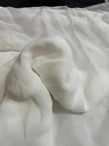 White Plain Georgette Fabric, For Textile Industry, Technics : Machine Made