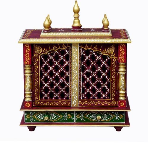Painted Wooden Temple With Door