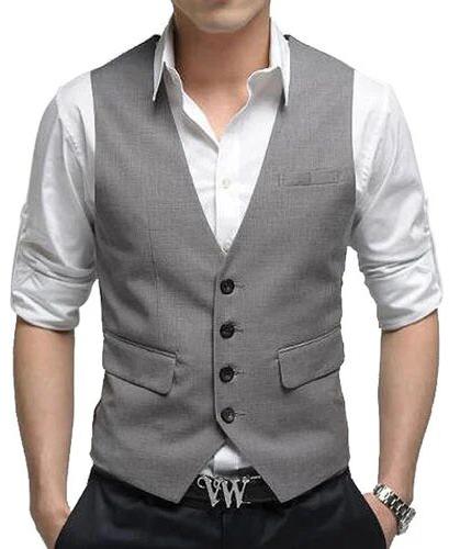 Plain Mens Waistcoat, Technics : Washed