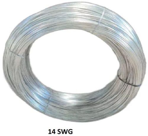 Silver 14 SWG GI Binding Wire, For Construction, Packaging Type : Roll