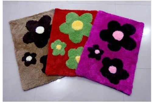 Black Cotton Designer Door Mats
