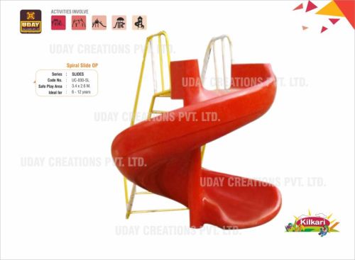 Plain UC-030-SL Spiral Slide, For Water Park Use, Garden, Color : Blue