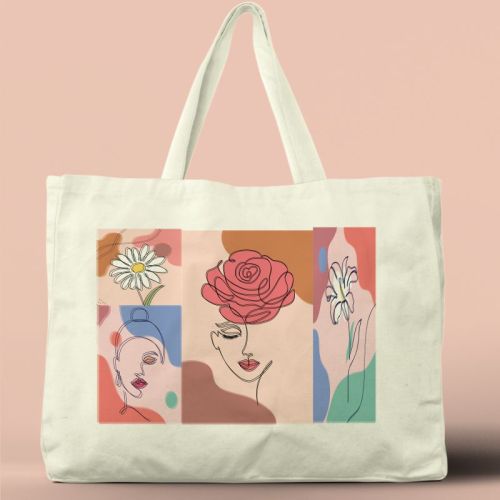 Printed Canvas Cotton Tote Bags, For Shopping, Pramotion, Grocery, Gift, Occasion : Casual Use