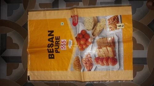 Yellow 5 Kg BOPP Woven Rice Bag