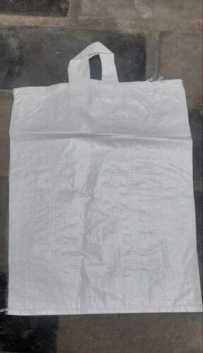 White PP Woven Loop Handle Bag, For Shopping, Capacity : 5 Kg