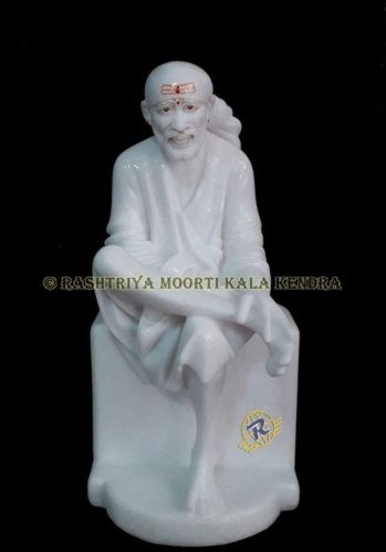 9 Inch Marble Sai Baba Statue, For Worship, Temple, Office, Home, Packaging Type : Thermocol Box