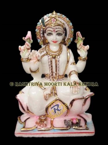 Marble Lakshmi Mata Statue, For Worship, Temple, Office, Home, Packaging Type : Thermocol Box, Carton Box