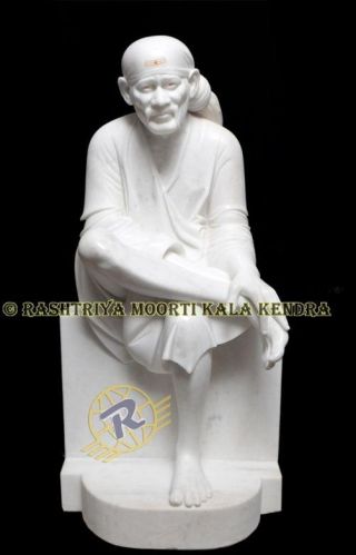 63 Inch Marble Sai Baba Statue, For Worship, Temple, Office, Home, Gifting, Packaging Type : Thermocol Box