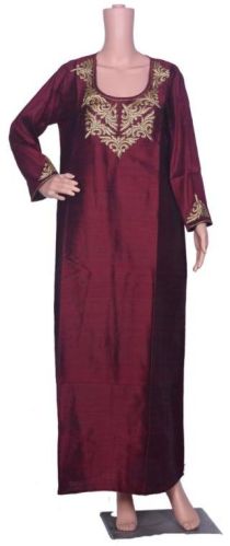 Maroon Embroidered Kurti, Size : L