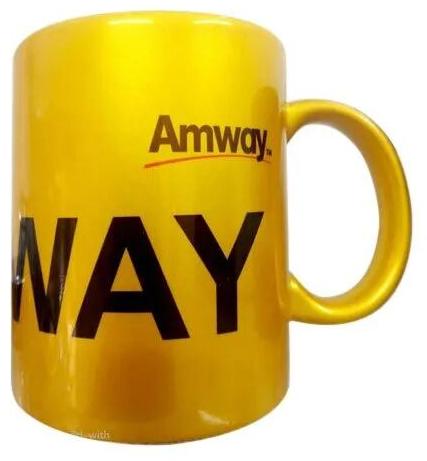 Yellow Printed Ceramic Promotional Mugs, Capacity : 350 Ml