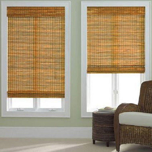 Brown Horizontal Jute Roller Blind, For Balcony, Window, Size : Customize