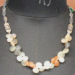 Multicolour Multi Moonstone Faceted Gemstone Bead Necklace