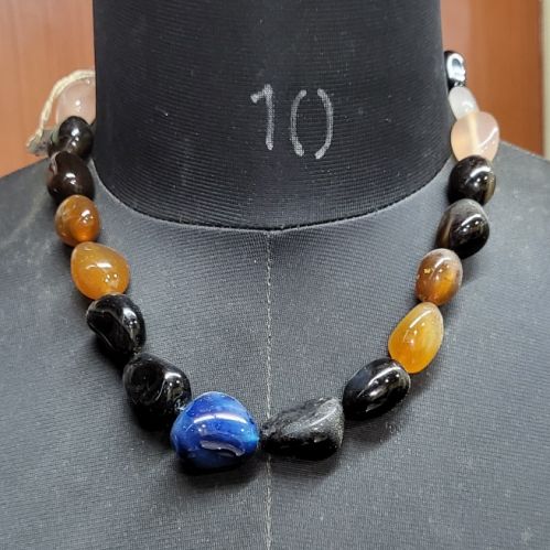Multicolour Onyx Tumble Beads Stone Necklace