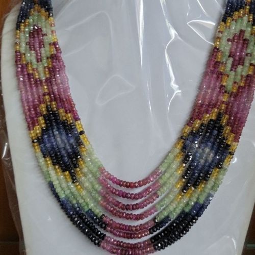 Ruby Emerald Sapphire Gemstone Necklace, Style : Antique