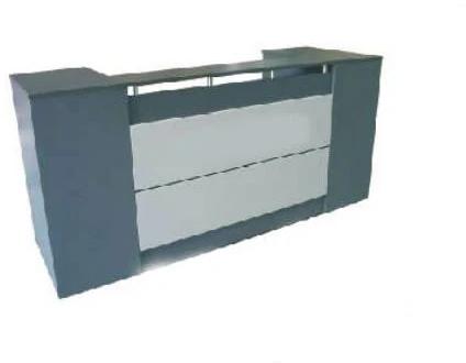 Grey Rectangle Plain Polished RR-603 Reception Table, For Office, Size : W2400 X D750 X H1050 Mm