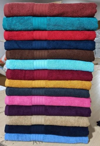 Cotton Plain Hotel Colored Bath Towels, Size : Standard