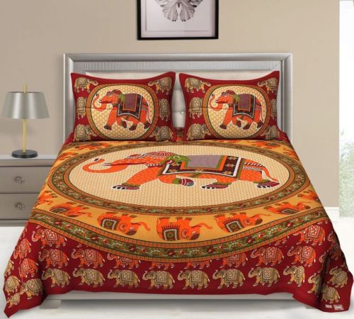 Hotel Cotton Jaipuri Bed Sheets, Size : Standard