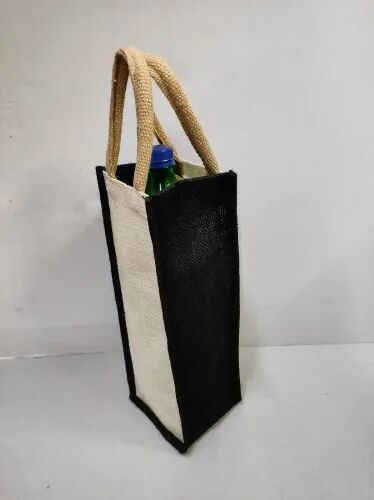 Plain Jute Bottle Bag, Handle Type : Cotton