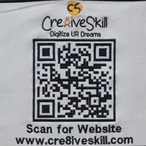 Custom Embroidered QR Code Patches, For Garments Use, Bags, Feature : Iron-On