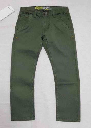 Green Plain Boys Stretchable Cotton Pant, Occasion : Casual Wear