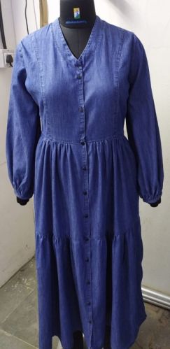 Plain Ladies Denim Gown, Size : XL