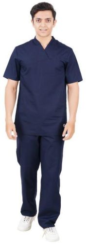 Mens Dark Blue Medical Scrub Suit, For Clinical, Feature : Comfortable, Easily Washable, Shrink Resistance