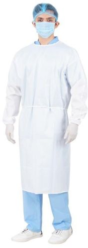 White Full Sleeve Plain Cotton Mens Surgical Gown, Feature : Anti-Wrinkle, Comfortable, Soft Texture