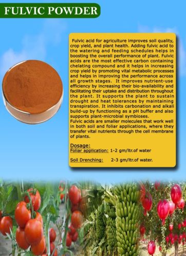 Fulvic Acid Powder, For Agriculturer, Purity : 99%