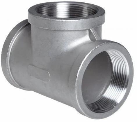 Silver Round Polished Stainless Steel Tee, For Pipe Fitting, Size : All Sizes