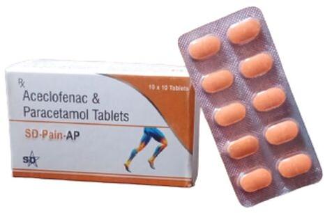 Orange SD Pain AP Tablet, For Hospitals Clinic, Purity : 99.9%