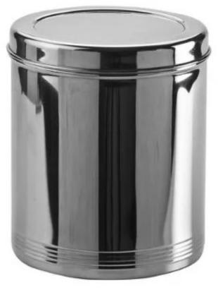 Silver Stainless Steel Deep Dabba, For Home, Shape : Round