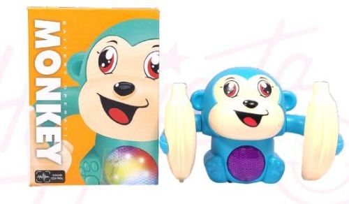 Happiesta Blue Plastic Battery Operated Tumbling Monkey, Feature : Fast Chargeable