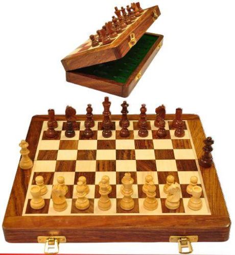 Square Wood Magnetic Chess Board, Color : Brown, Creamy