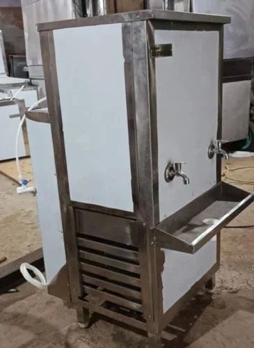 Silver Single Phase 220 V 50 L Stainless Steel Water Cooler, For Commercial, Features : Silent Operation