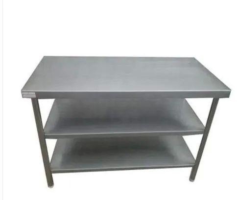 Silver Stainless Steel Kitchen Work Table