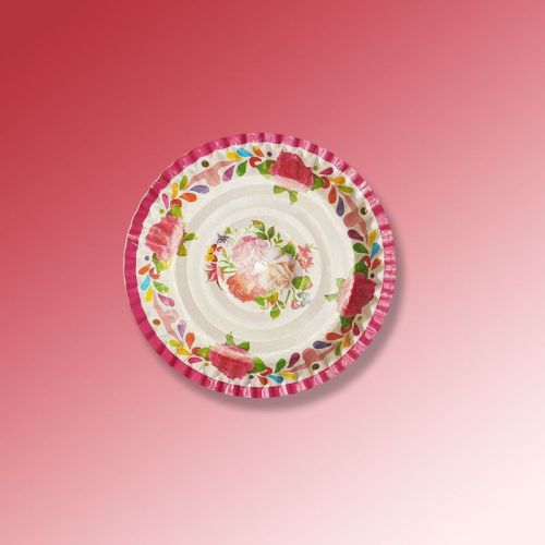 Round 8 Inch Duplex Paper Plate, For Utility Dishes, Event Party Supplies, Color : Light Brown, Creamy