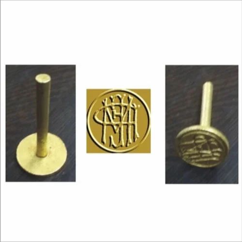 Gold Brass Seal Stamp, Shape : Round