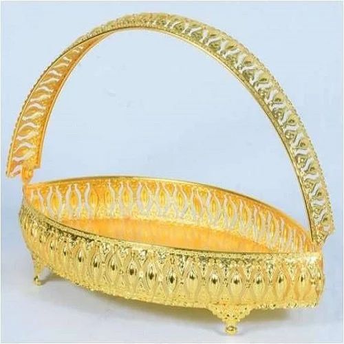 Iron Gold Plated Boat Tray, Feature : Durable