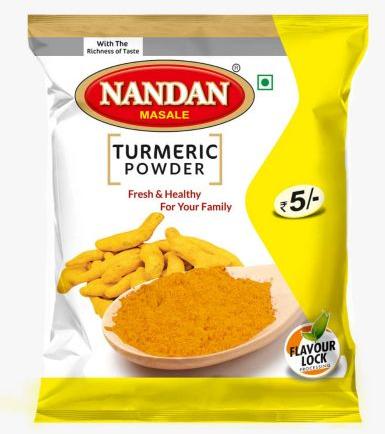 Yellow Nandan Masale Turmeric Powder, For Cooking, Packaging Type : Plastic Packet, Paper Box