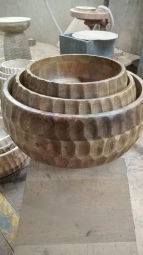 Handicraft Wood Bowls 3 Set