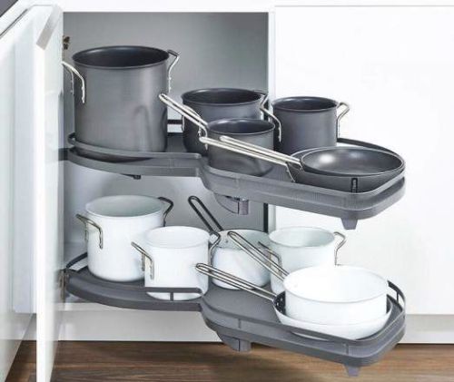 Grey Plain Modern Kitchen Swing Corner, Feature : Fine Finishing, High Strength