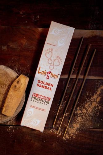 Bamboo 50gm Golden Sandal Incense Sticks, For Temples, Home, Packaging Type : Box