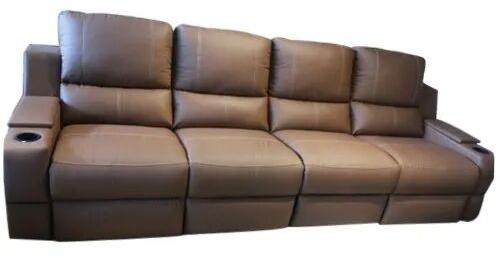 Brown Motorized Recliner Leather Sofa